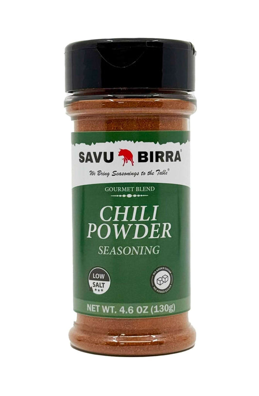 Savu Birra Chili Powder seasoning blend used in sweet potato and black bean chili